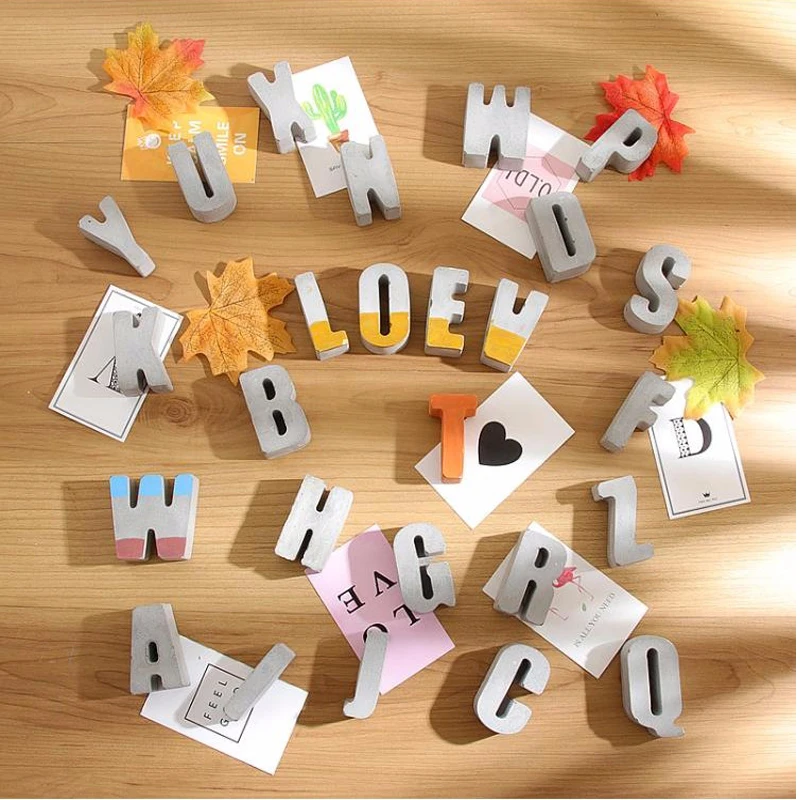 3D Silicone Capital Letters Cement Plaster Concrete Mold Alphabet Soap Fondant Cake Baking Chocolate Decorating Tools