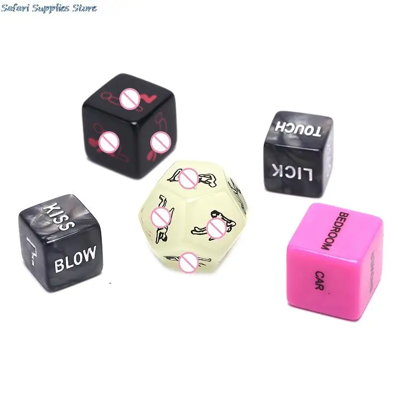 Hot 5PCS Sex DiceErotic Craps Sex Glow Dice Love Dices Toys For Adults Sex Toys Noctilucent Couples Dice Game Set