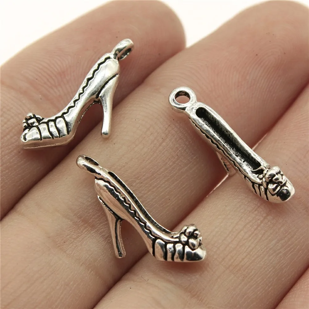 10pcs Women Shoes Charms High Heels Sandals Boots Embroidered Shoes Charms For DIY Bracelet Making Keychain Making