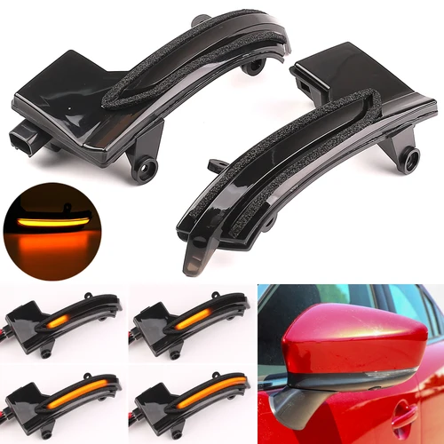Imagen 2 del producto Intermitente LED dinámico negro, indicador secuencial, lámpara de luz de espejo lateral para Mazda 3 Axela Mazda 6 Atenza 2017 2018