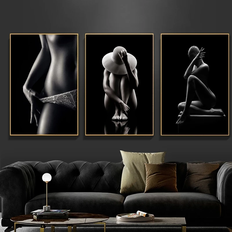 

Modern Nude Art Women Sexy Body Canvas Posters and Prints Wall Art Decorative Pictures for Nordic Living Room Bedroom Cuadros