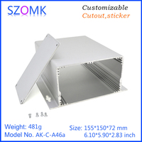 4Pcs 72*150*155mm szomk aluminum amplifier enclosure for electronics extruded aluminum housing box instrument casing for pcb