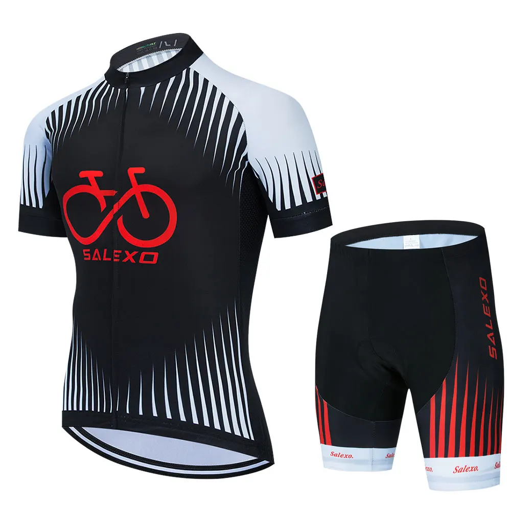 2023Summer Cycling Jersey Set Bicycle Clothing Breathable Men Short Sleeve Shirt Bike Bib Shorts Fashion Clothes Bike Jersey Set