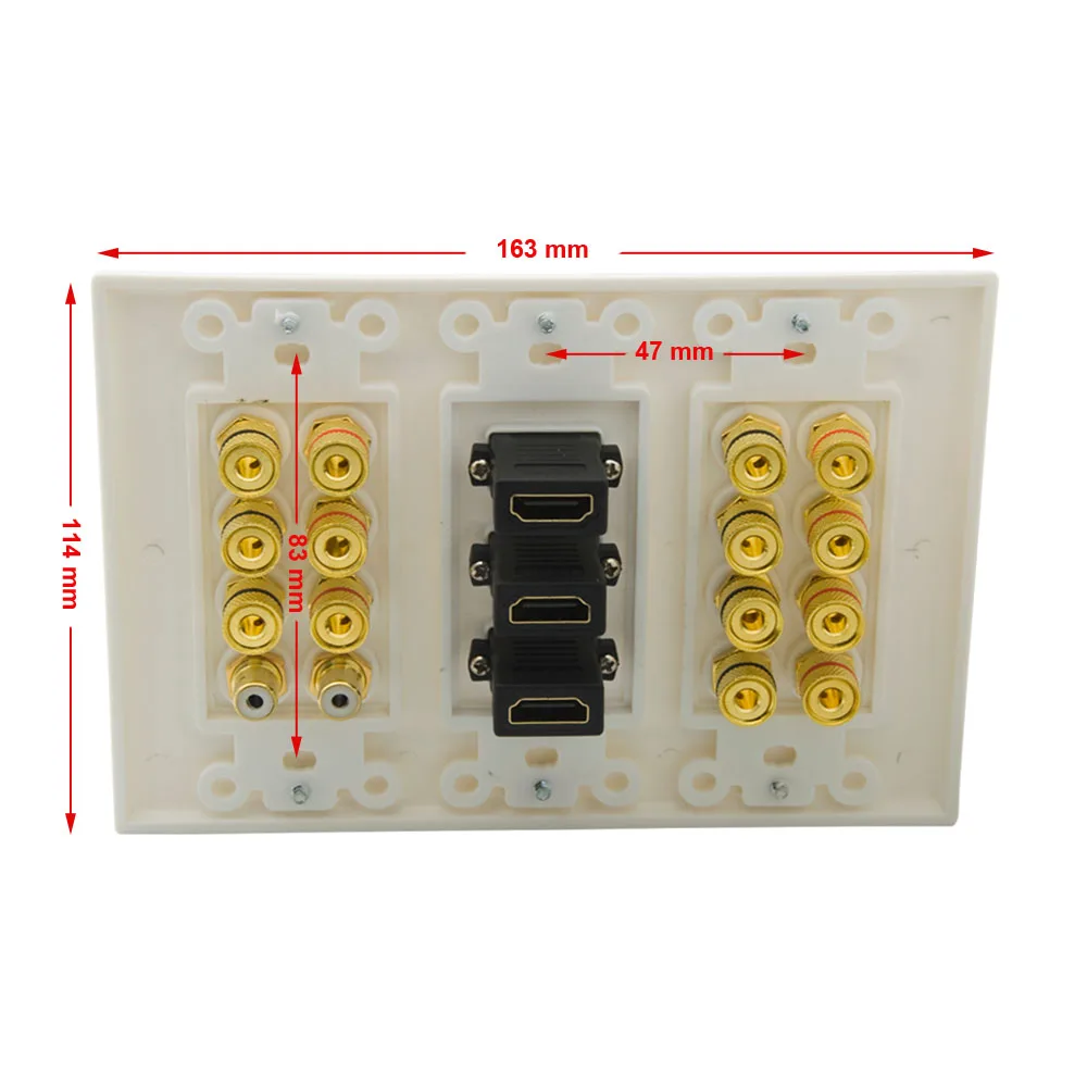 DMTMB 3 عصابة نمط الزخرفية 7.2 المتكلم لوحة الحائط مع 3 منافذ إضافية HDMI