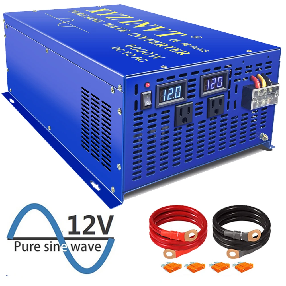 

New XYZ Peak Power Inverter Off-grid 12V 24V 48V DC to AC 110V 220V 6000w Solar LED Display Pure Sine Wave Inverters