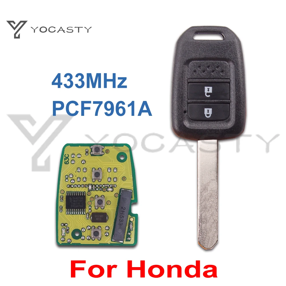 

YOCASTY 433Mhz 2 Button Remote Car Key For Honda Brio Mobilio 2015 2016 with PCF7961A 46 Chip No Mark