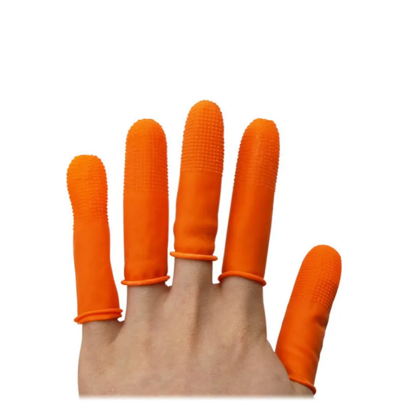 100PCS Latex Latex ยาง Anti-Static ปลายนิ้วนวมต่อยมวยสำหรับนับหมายเหตุ/การเกษตรหยิบฯลฯ