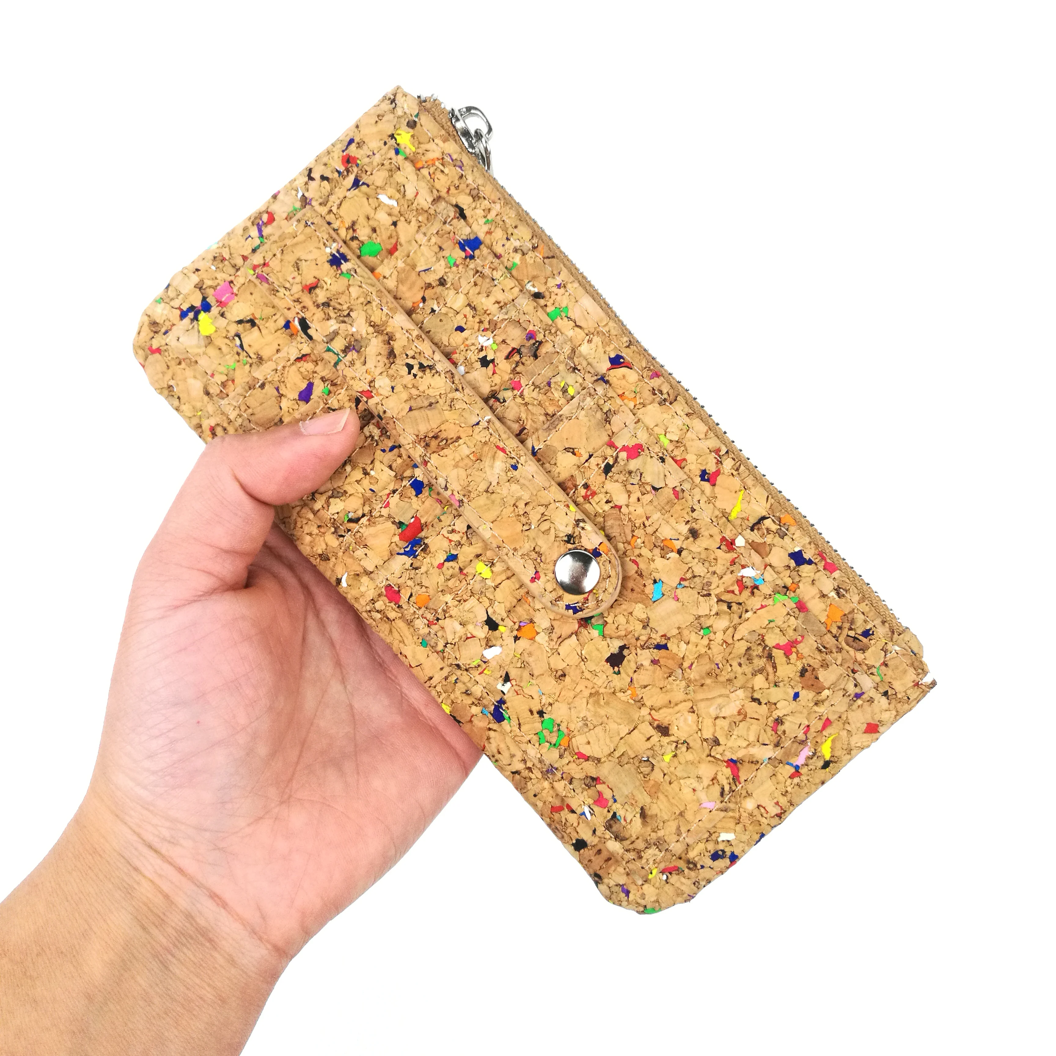 Handmake Natural Cork Slim Card Holder Vegan Thin Wallet Eco Coin Purse Women