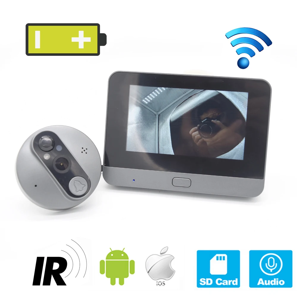 HQCAM Tuya Doorbell Peephole Door Camera Wifi Doorbell Video Intercom 4.3\