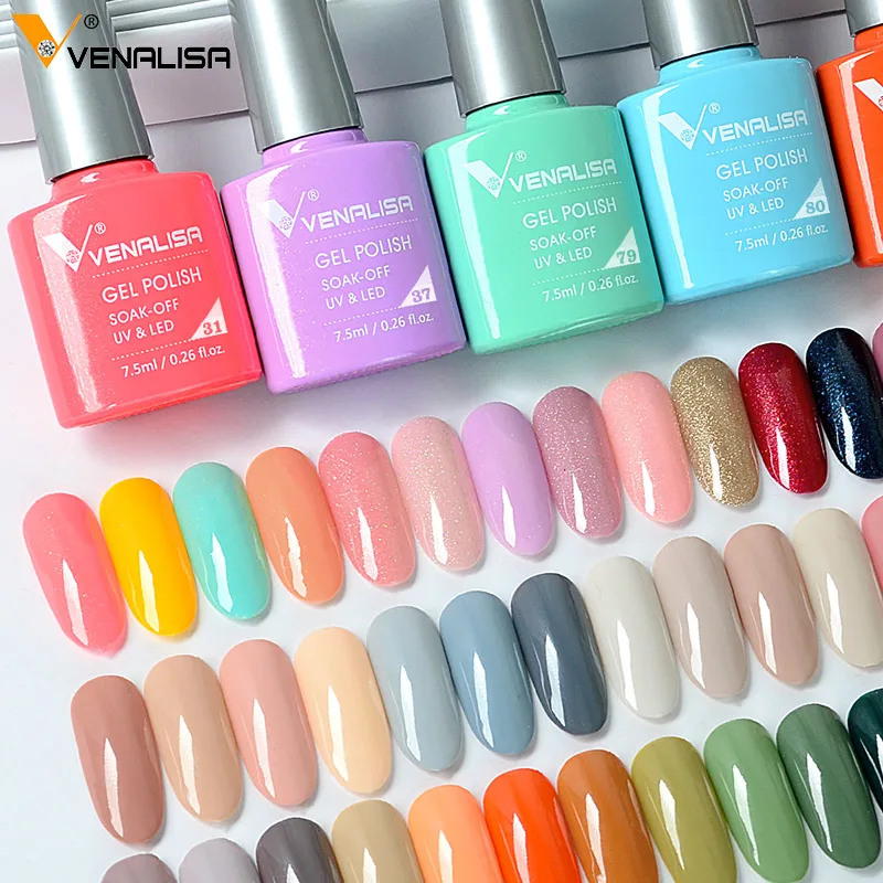 Venalisa Soak Off Gel Polish New Series Full Coverage Color 7.5ml Nail UV Gel Nail Gel Lacquer Varnish for CANNI Gel Manicure