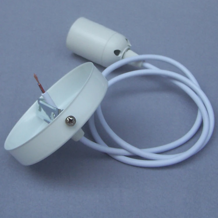 

Base Ceiling Rose Canopy With Cable Wire Cord Set Plastic E27 Socket Lamp Holder Black White For LED Modern Lamp DIY IQ