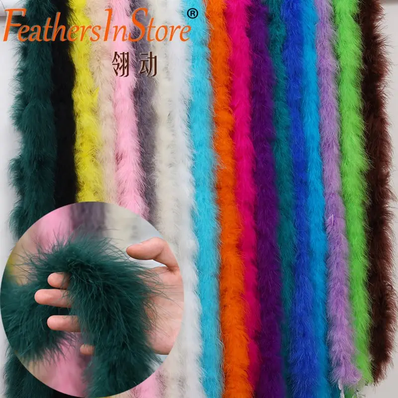 Strung Plumes 20 yards18g Fluffy Thickest Marabou Feather Boa Wedding Turkey Plumage Scarf for Handwork Garment Dress Accesories