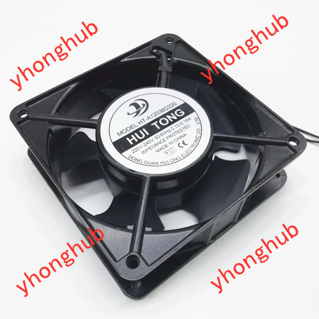 

Hui Tong HT-A12038D220 AC 240V 0.16A 120x120x38mm 2-Wire Server Cooling Fan