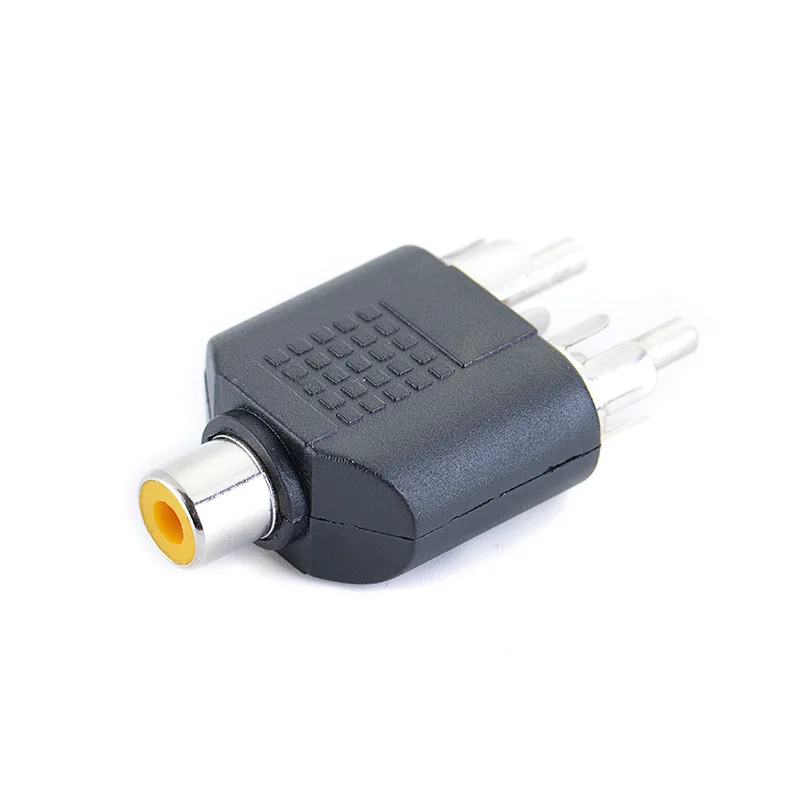 10 stks RCA Female naar 2RCA Male Adapter AV Audio Plug RCA Vrouw naar Man RCA Y Splitter Audio Converter voor Computer TV Audio MP3