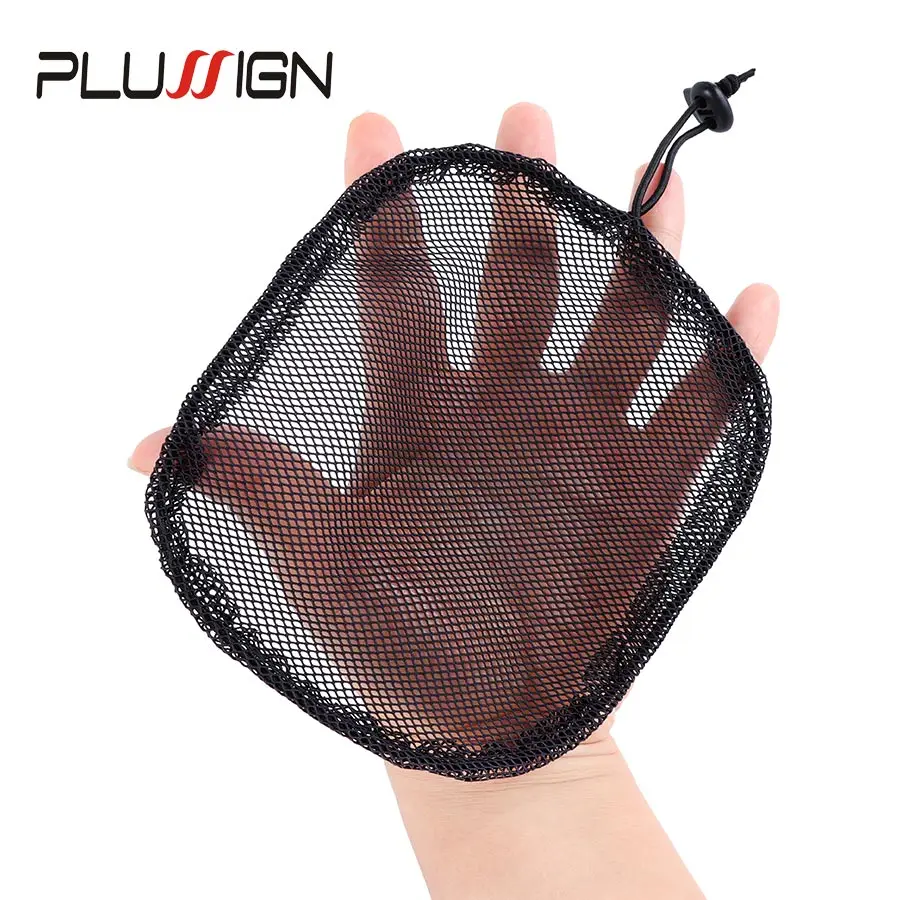 Plussign 5Pcs/Lot Siatki na włosy do robienia Afro Bun Regulowany pasek Siatka na kucyk Czarna siatka na włosy do koka Dwa style Najwyższa jakość