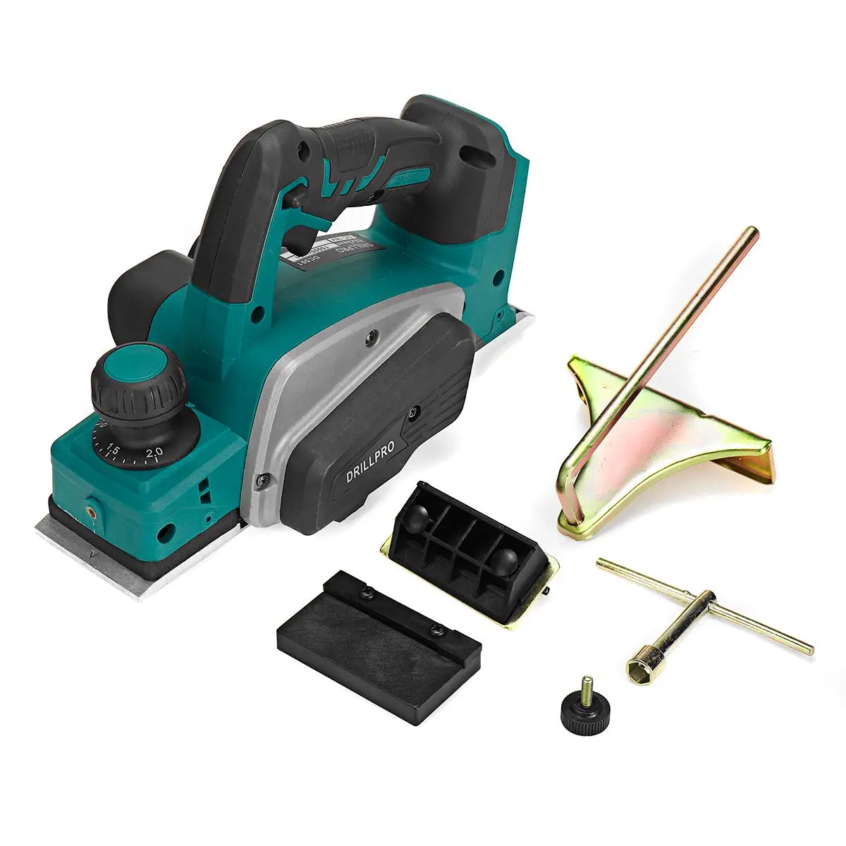 Drillpro 18V 15000r/min Cordless Electric Planer with Wrench Handheld Rechargeable for Makita 18V Battery Wood Cutting