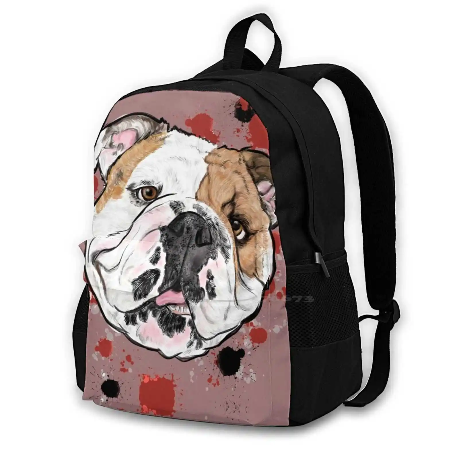 

Addie Pattern Design Bag Student'S Backpack English Bulldog Bully Pets