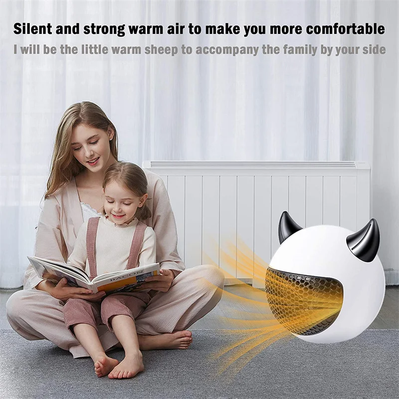 Mini Portable Electric Fan Heaters 500W PTC Fast Heating for Indoor Office Kitchen Bedroom Winter Heater High Efficiency QN25