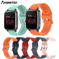 AKBNSTED Colorful Soft Silicone Sport Strap For Xiaomi Haylou LS01 Smart Watch Replacement Wristband For Haylou LS01 Watch Strap