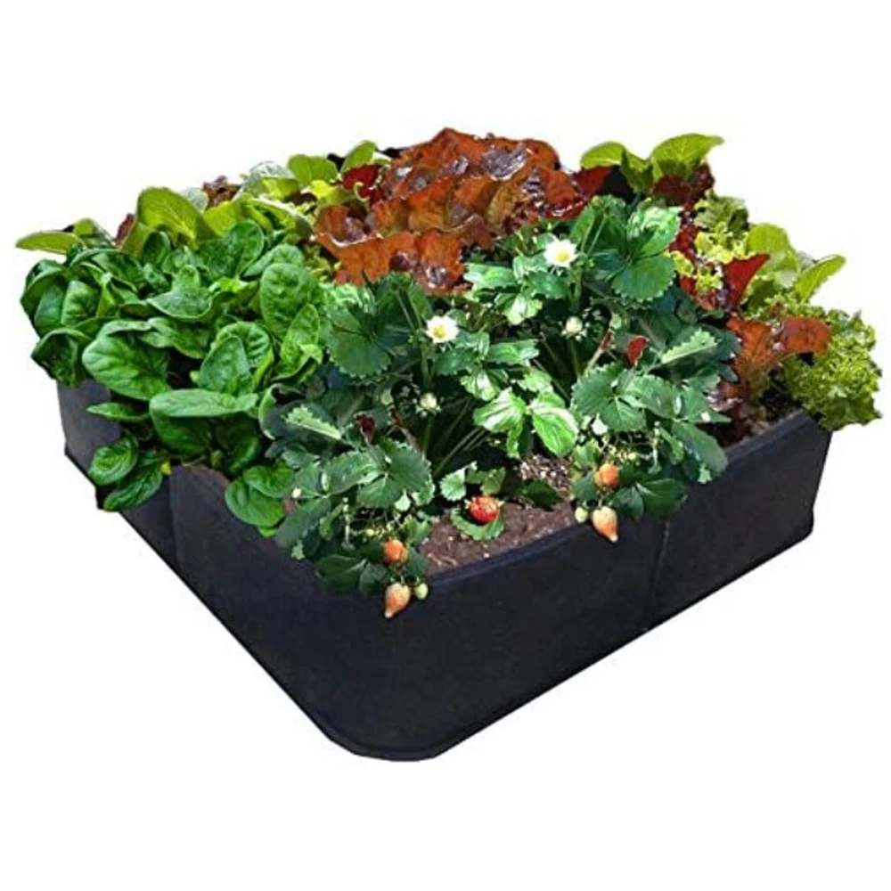 Garden Grow Bag Rectangle Breathable Planting Container  Anti-Corrosion Raised Planting Bed Gardening pots  Flowers Vegetables