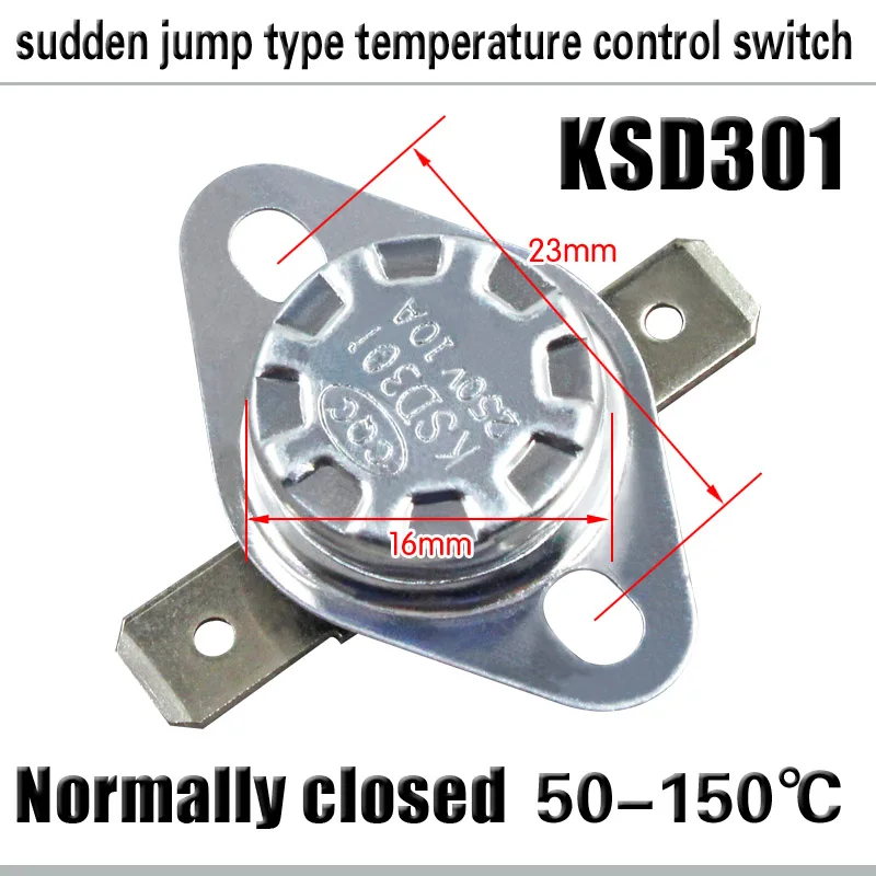 1 Máy Tính KSD301 Bình Giữ Nhiệt Chuyển Đột Ngột Nhảy Kiểm Soát Nhiệt Độ Thông Thường Đóng Cửa 60-150 ℃ Loại Nút Điều Khiển Nhiệt Độ