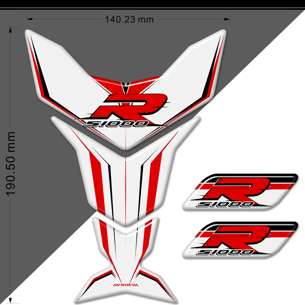 Pegatinas de almohadilla para tanque de motocicleta, Kit de protección antideslizante para guardabarros delantero de gasolina y combustible para BMW S1000R S 1000 R S1000