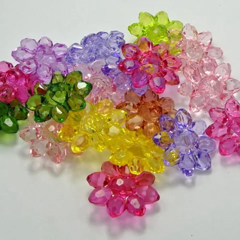 30 Colore misto Trasparente Acrilico Girasole Beads Button 29 millimetri