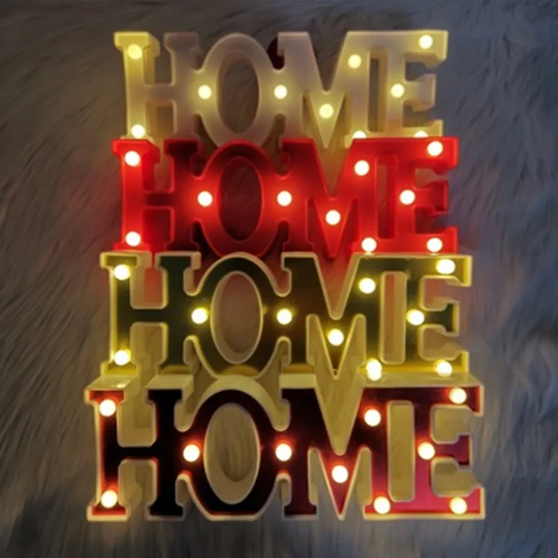 

Love Home LED Letter Night Light Marquee Sign Alphabet Lamp for Christmas Wedding Romantic Home Decoration Battery Modeling Lamp