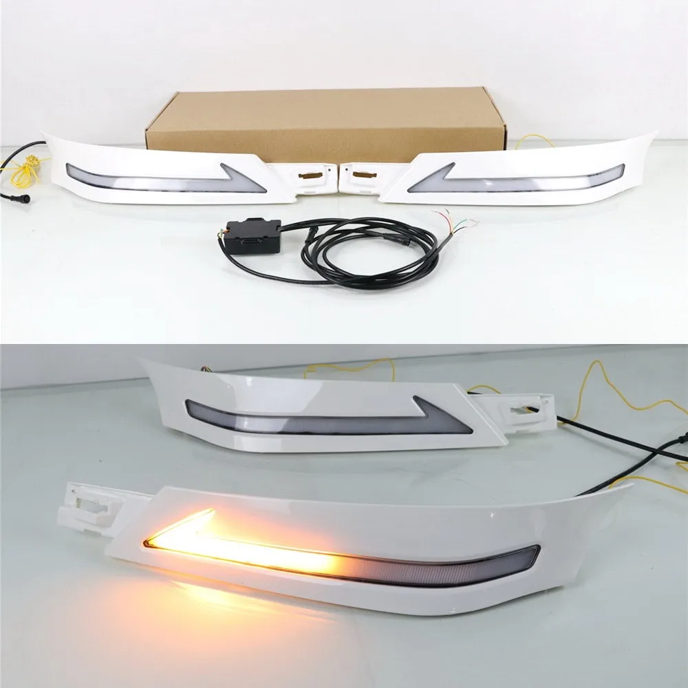 July King LED Daytime Running Lights Case for Toyota Vellfire 2016-2019, LED DRL With White Cover + Streamer Yellow Turn Signals