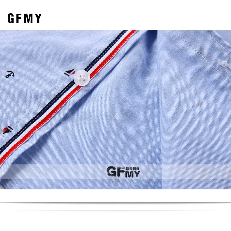 GFMY 2020 Spring Autumn Fashion Full Sleeve Printed Anchor Auspicious Pattern Boy Shirts 1511 3T-12T Kid Casual Clothes