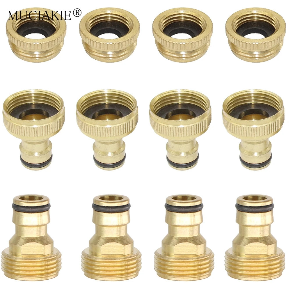 

Brass 1/2" 3/4“ 1" Faucet Joints Adapter Garden Irrigation 16mm Nipple Quick Connector 1/2" Hose Washing Machine Fittings