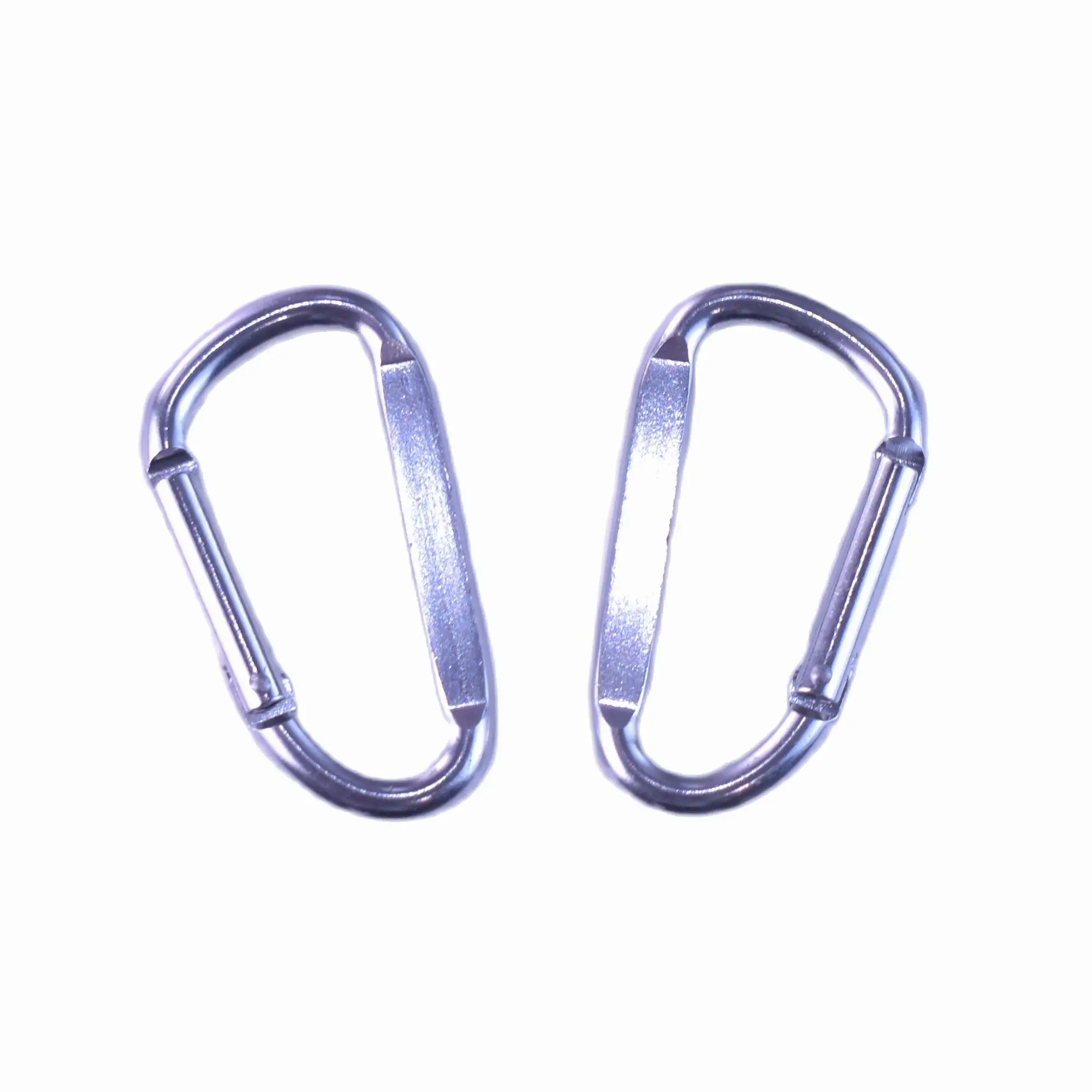 2pcs Climbing buckles climb ring Silver spring buckle ring hook key buckle climbing accessories 56*25 mm