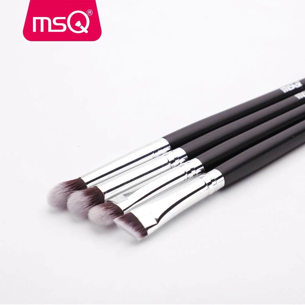 MSQ 4pcs Eyes Makeup Brushes Set Highlighter Blending Eyeshadow Eyebrow Cosmetic Tool Make Up Brush Eye Shader Synthetic Hair