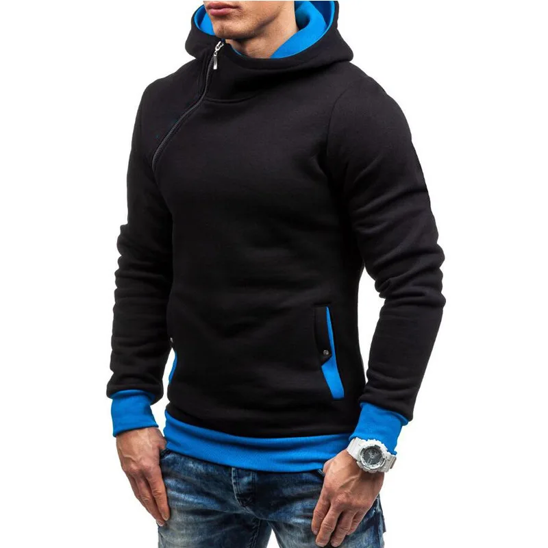 MRMT 2024 Brand Men\'s Hoodies Sweatshirts New Slim Pullover Men\'s Hoody Sweatshirt for Male Diagonal Zipper Man Hood Sweatshirt