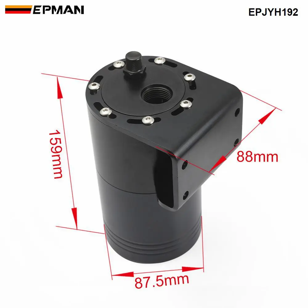 EPMAN Universal Aluminium Oil Catch Tank Cylinder Catch Reservoir Car Can Breather Kit Can Reservoir Tank EPJYH192