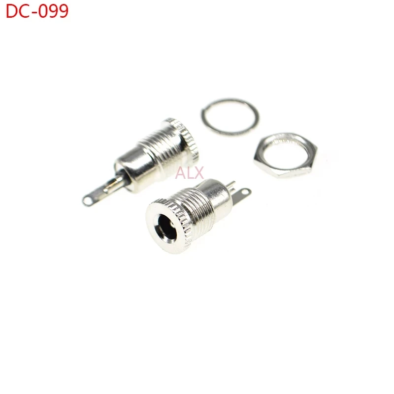 5/10PCS DC power jack socket panel mount female connector 5.5*2.1MM 5.5*2.5MM 5.5*2.1 5.5*2.5 3.5*1.3 DC-022/022B/099 DC022B