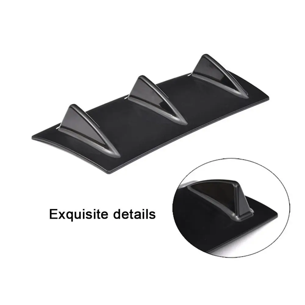 3 Shark Fin for Car Rear Bumper Lip Diffuser Wing Style Car Back Bumper Spoiler Lip Spliter Car Accessories 33cm