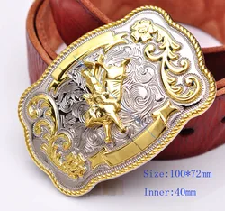 100*72Mm Heren Texas Stier Ride Rodeo Dier Rodeo Cowboy Cowgirl Western Shine Riem Fit 40Mm Leren Band