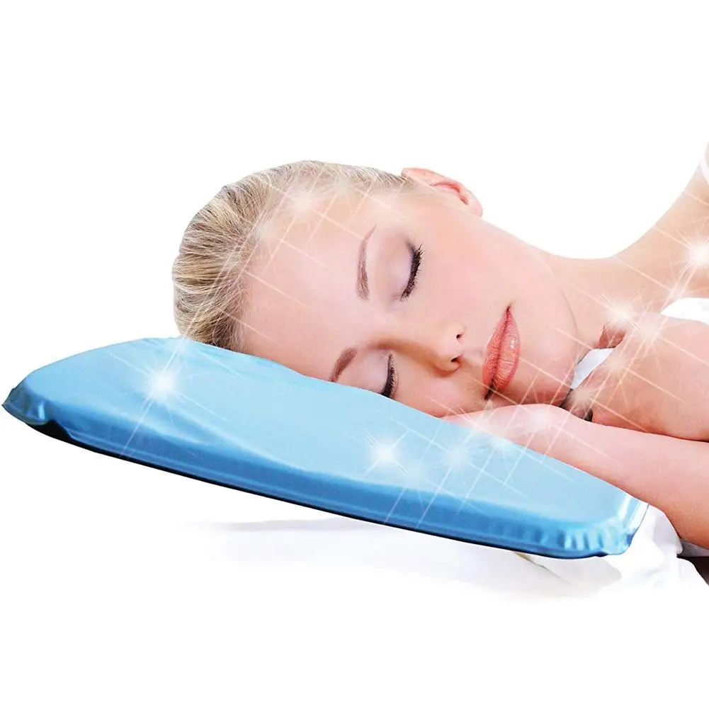 2PCS Cool Bed Mat Pad Cooling Gel Pillow Chilled Natural Pillow Sleeping Comfortable For Travel Pillow Office Comfort  Sleeping