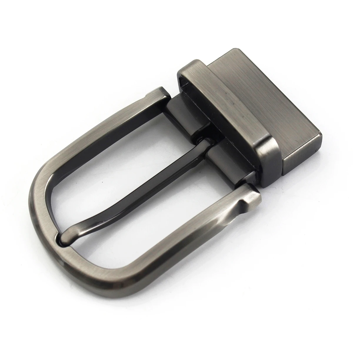 

38MM brushed metal men's belt buckle high quality alloy rotatable single pin half buckle leather cotton nylon belt buckle