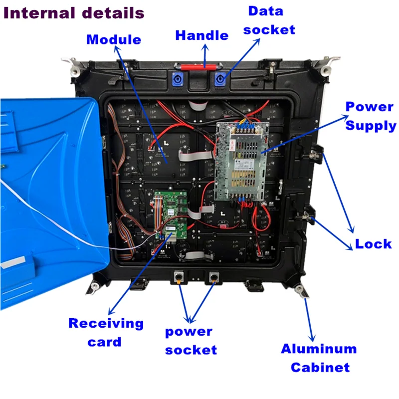HD P2.5 Indoor LED Tv 640X640Mm SMD RGB Full Color Die Casting Kabinet LED Display Layar