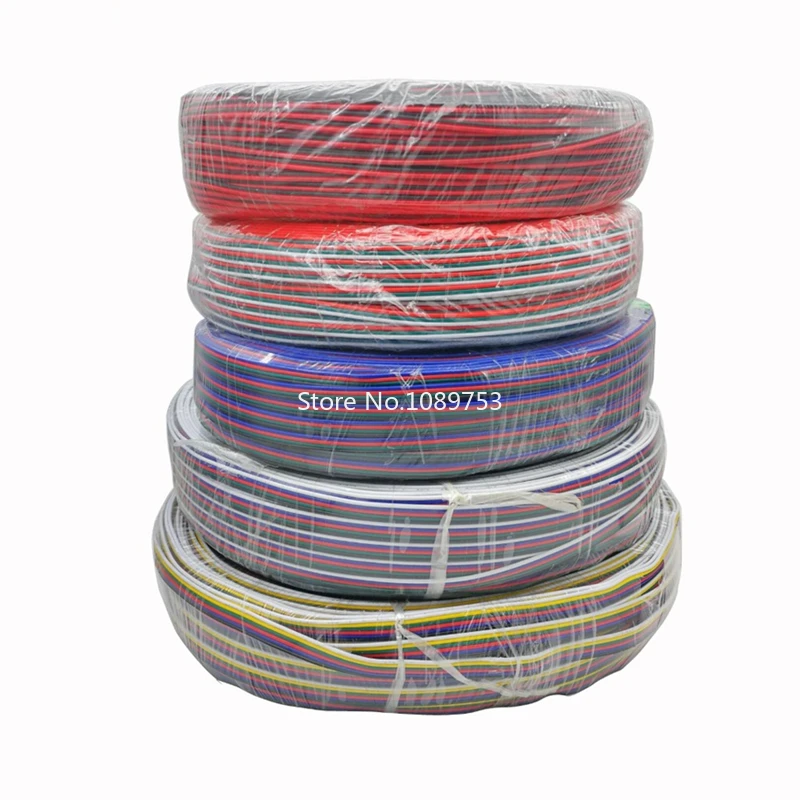 1meter 2/3/4/5/6pin Electrical Wire 22 AWG LED Strip Connector Cable For 5050 RGB RGBW RGBWW WS2812 CCT LED Modules