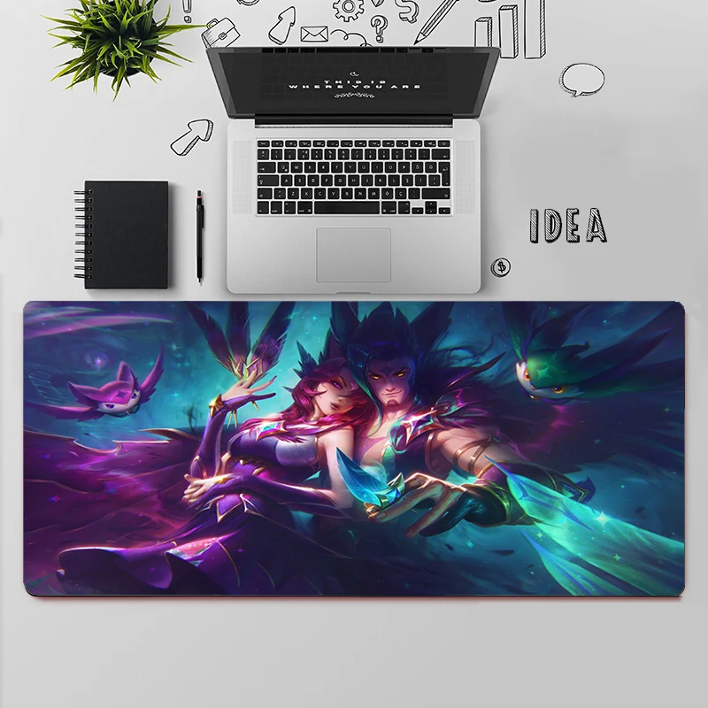 League of Legends Xayah Rakan Gaming Mouse Pad Large Mouse Pad Gamer Computer Mouse Mat Big Mousepad Keyboard Desk Mat Mause Pad