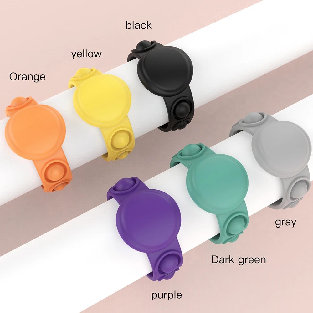 Braccialetto protettivo per AirTag custodia in Silicone liquido anti-smarrimento per Apple Airtag Tracker con cinturino Push-It Bubble Airtag
