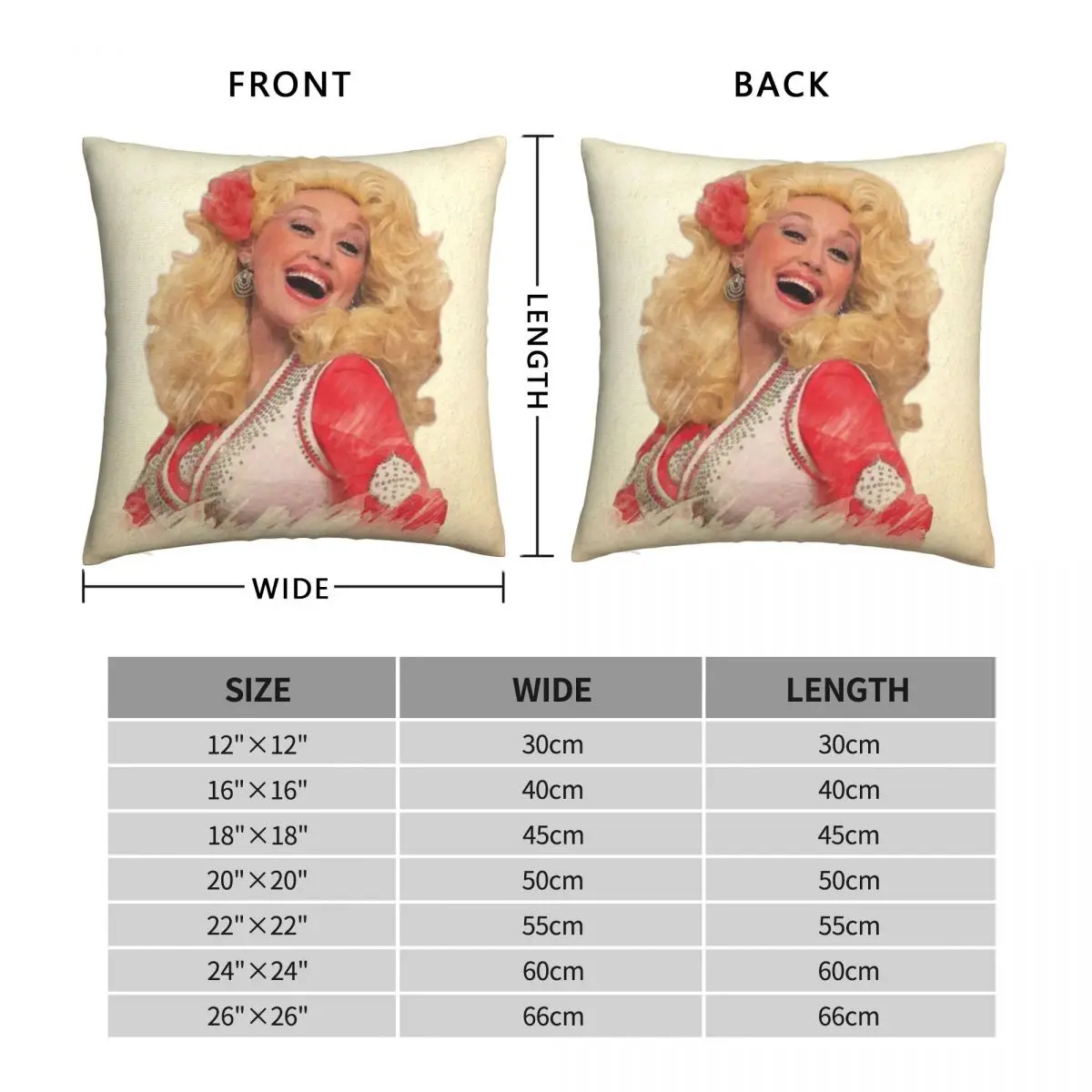 Dolly Parton Watercolor Square Pillowcase Polyester Linen Velvet Zip Decor Throw Pillow Case Home Cushion Cover