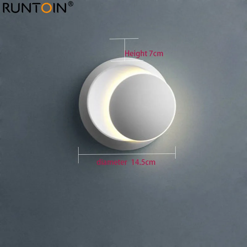 LED Wand Lampe 360 Grad Rotation Einstellbar Nacht Leuchten Minimalismus Moderne Runde Wohnzimmer Schlafzimmer Korridor Gang Decor
