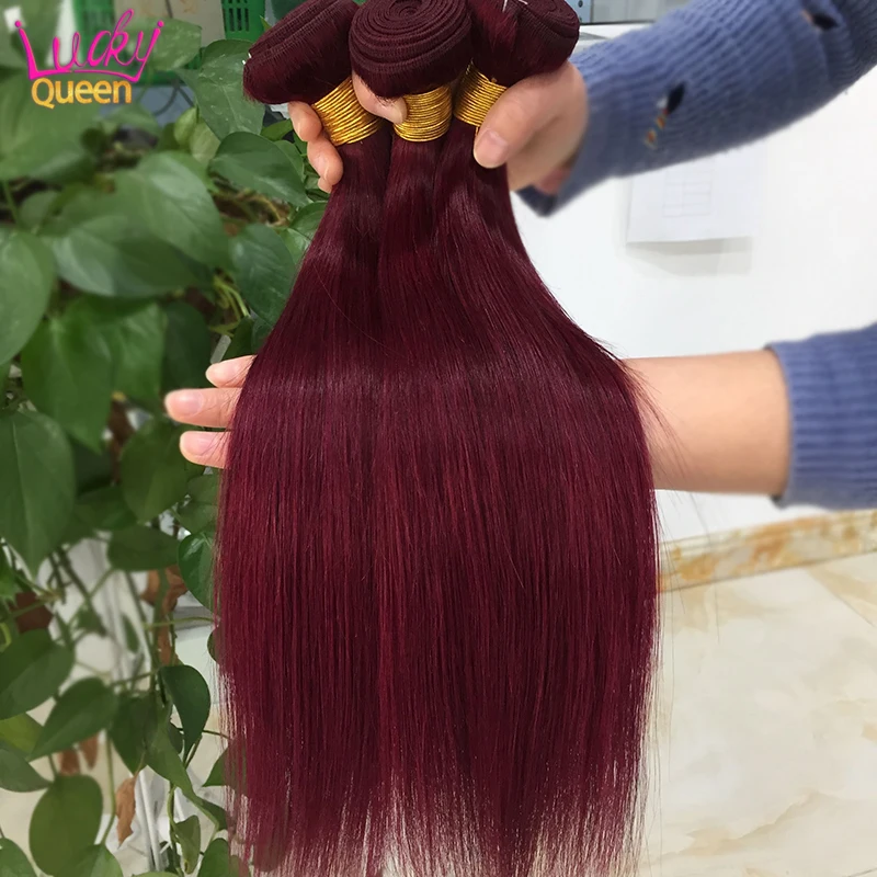 Brazilian Straight Hair Weave Bundles 8-30 Inch Human Hair Extensions 3/4 PCS Color 1B/2/4/27/99J/Burgundy Ombre 10ARemy Bundles