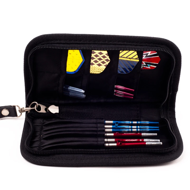 Dart Bag Leather Dart Bag Black Recreational Shooting Game Dart Organizer Portable Compact Dart Rod Organizer