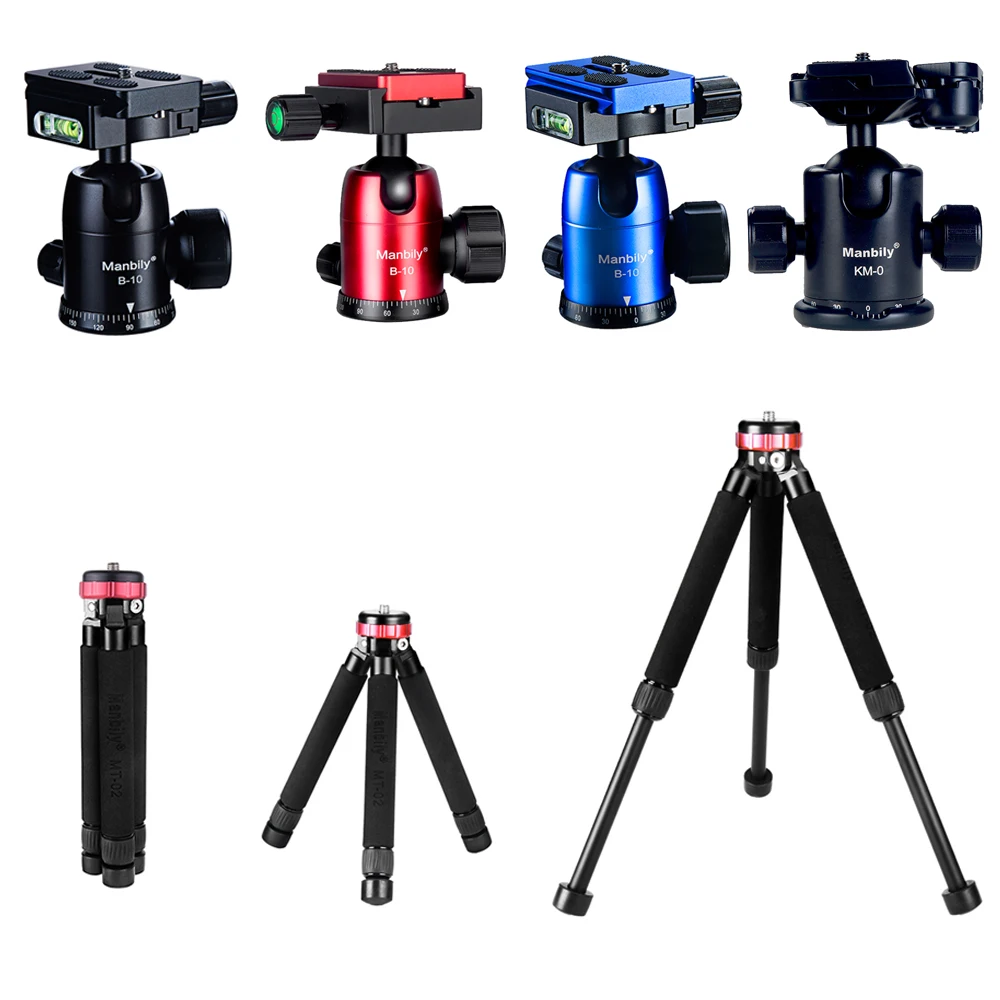 Ring selfie light Camera Tripod Stand Handheld Tripod Ball Head Mini Camera Ball Head 360°Sliding Rail Head with Clamp and Plate