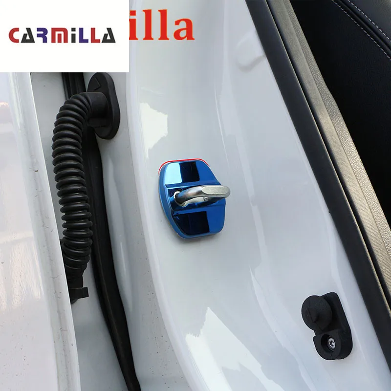 Carmilla Car Interior Stainless Steel Door Lock Protection Cover Door Sticker for Renault Koleos Kadjar 2009 - 2020 Accessories